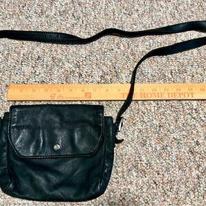J. CREW Black Leather Crossbody Bag